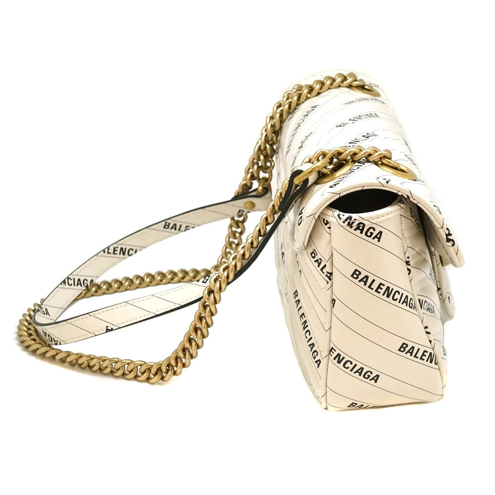 Balenciaga Gucci Bag Chain Leather White  Shoulder